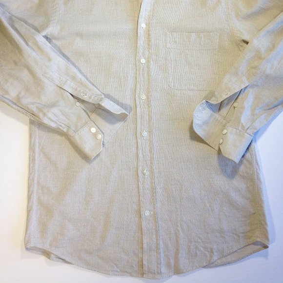 Men's Van Laack Royal Shirt Beige Casual Cotton Made in Germany 39-68 (Medium) - Picture 3 of 7